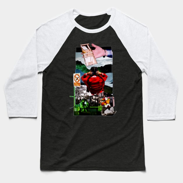 Fancy a Fag? Collage Baseball T-Shirt by JadeHylton